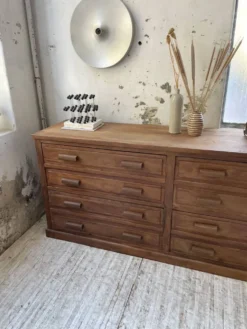 Meuble de mercerie en pitchpin années 50