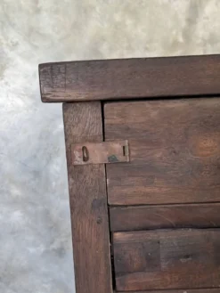 Meuble de métier ancien indonésien en teck à deux tiroirs et entretoise H89