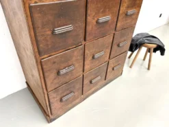 Meuble de métier ancien à 12 tiroirs, circa 1900