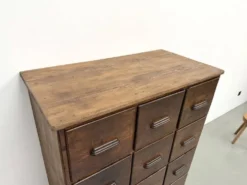 Meuble de métier ancien à 12 tiroirs, circa 1900