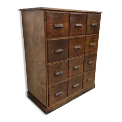 Meuble de métier ancien à 12 tiroirs, circa 1900