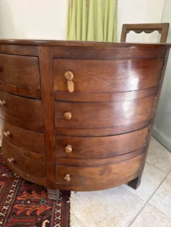 Meuble de métier Art déco à 12 tiroirs en bois massif