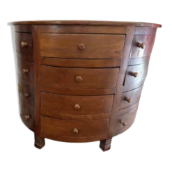 Meuble de métier Art déco à 12 tiroirs en bois massif
