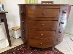 Meuble de métier Art déco à 12 tiroirs en bois massif