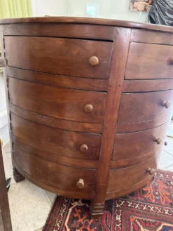 Meuble de métier Art déco à 12 tiroirs en bois massif