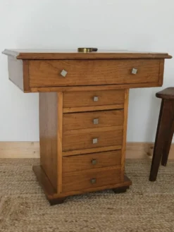 Meuble de métier chêne vintage