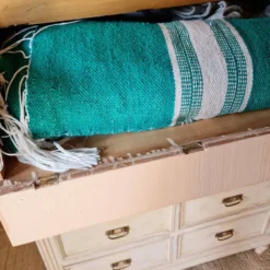 Meuble de métier, de mercerie - commode haute patinée