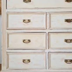 Meuble de métier, de mercerie - commode haute patinée