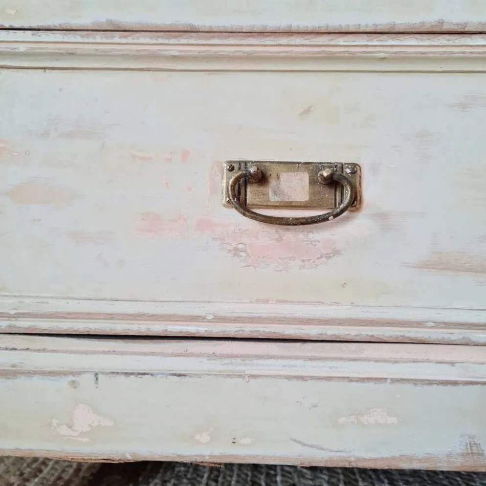 Meuble de métier, de mercerie - commode haute patinée