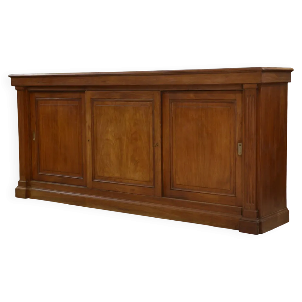 Meuble de métier en acajou à trois portes coulissantes 1920’s