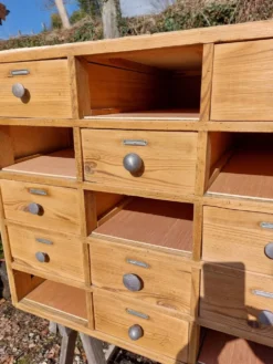 meuble de métier en bois, meuble à tiroirs
