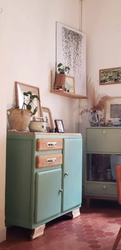 meuble de métier en bois, meuble à tiroirs