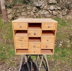 meuble de métier en bois, meuble à tiroirs