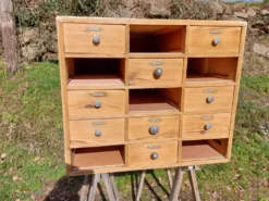 meuble de métier en bois, meuble à tiroirs
