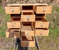meuble de métier en bois, meuble à tiroirs