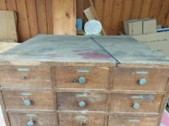 meuble de métier en bois, meuble à tiroirs