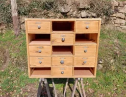 meuble de métier en bois, meuble à tiroirs