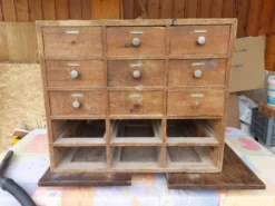 meuble de métier en bois, meuble à tiroirs