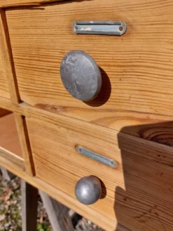 meuble de métier en bois, meuble à tiroirs