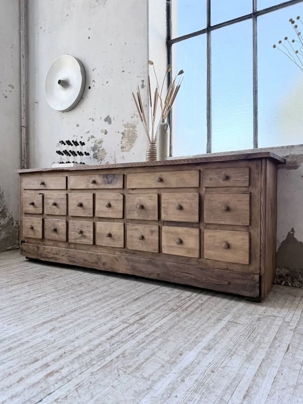 Meuble de métier 1950 en pin