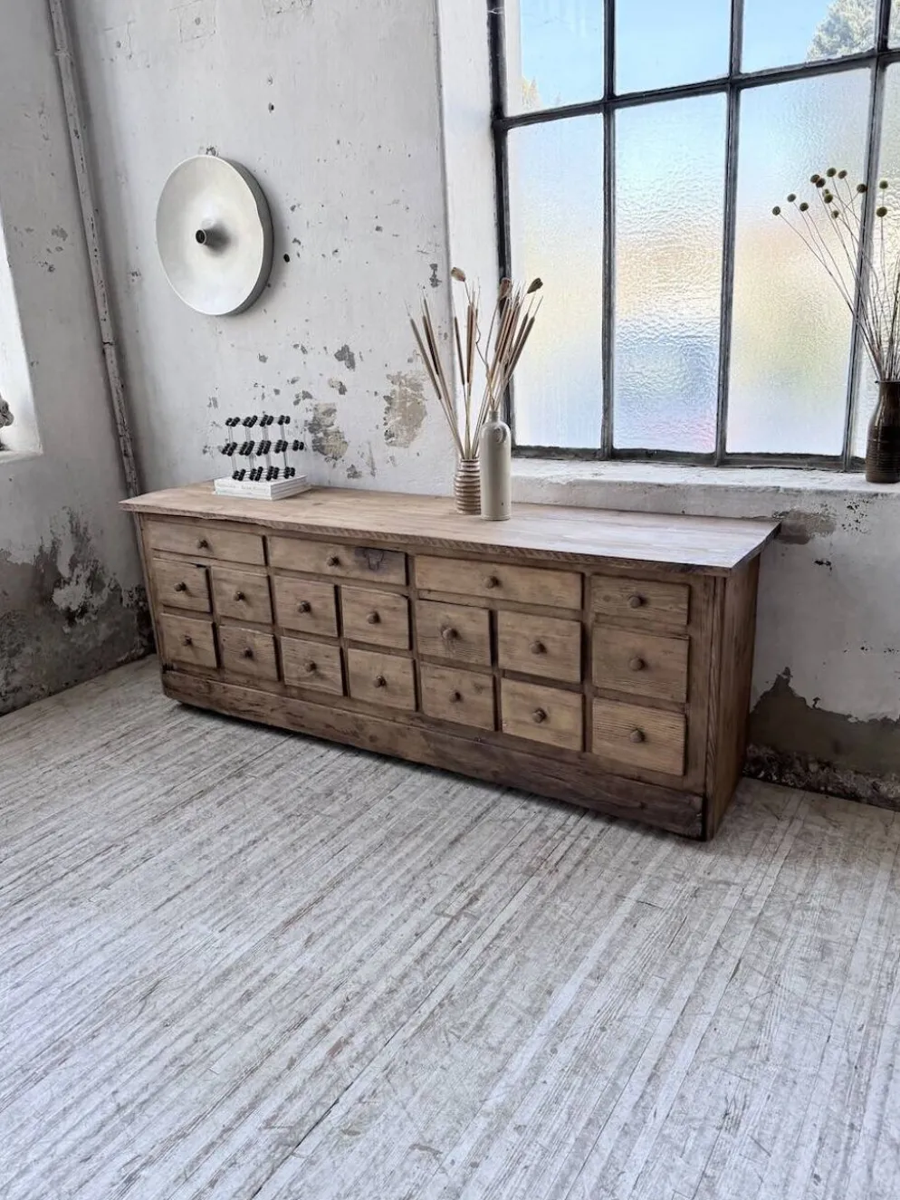Meuble de métier 1950 en pin