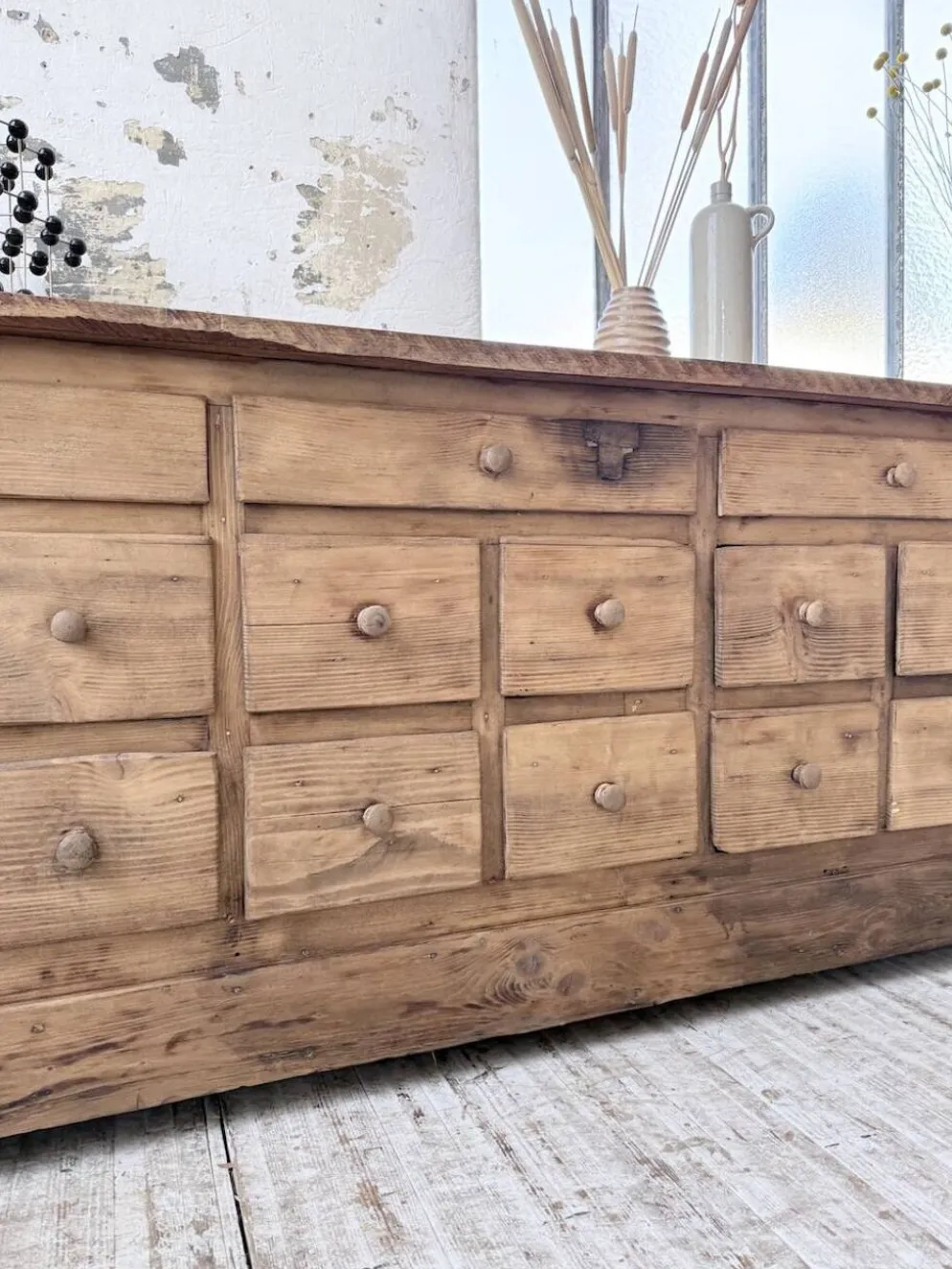 Meuble de métier 1950 en pin