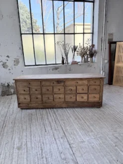 Meuble de métier 1950 en pin