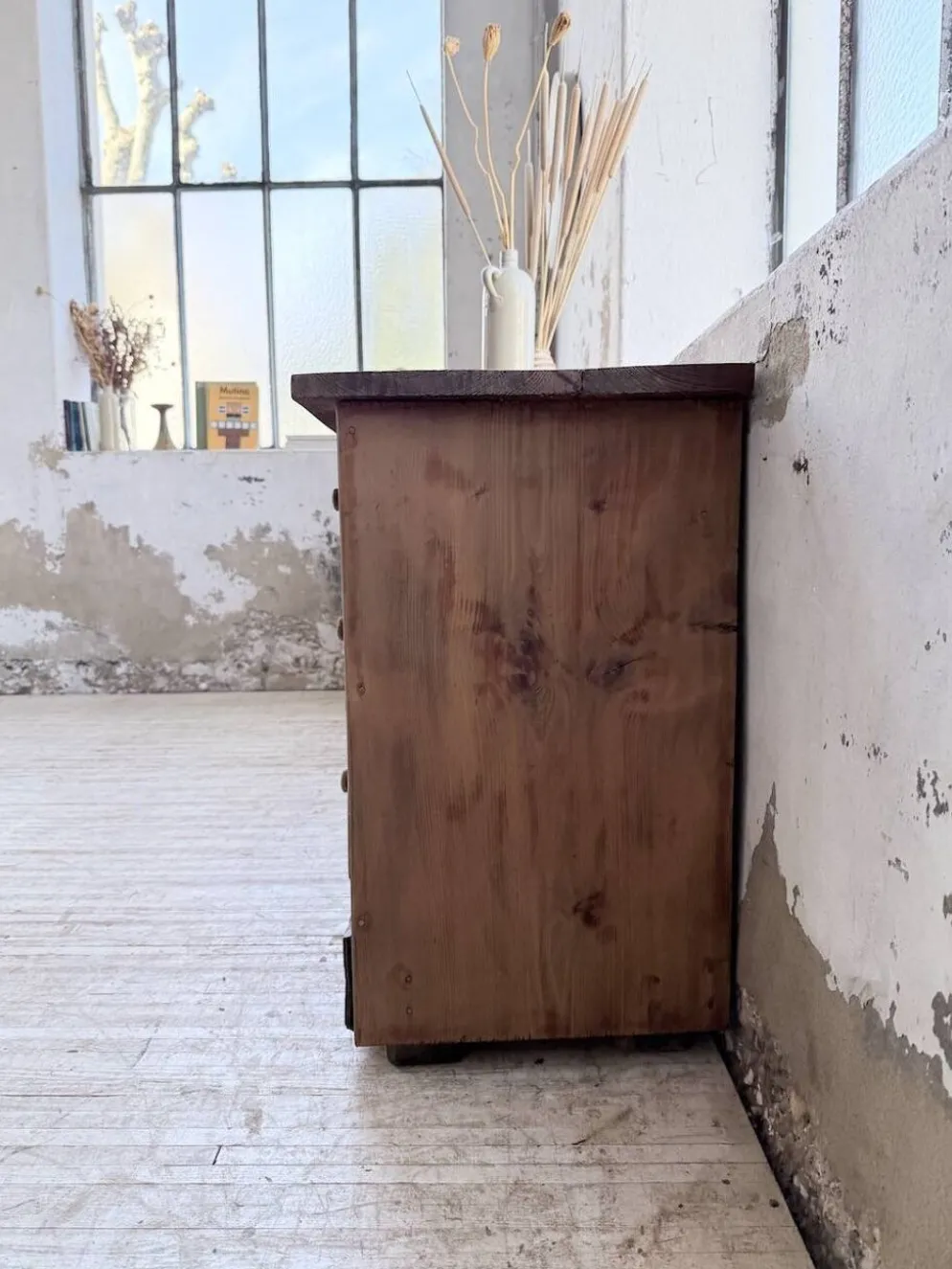 Meuble de métier 1950 en pin