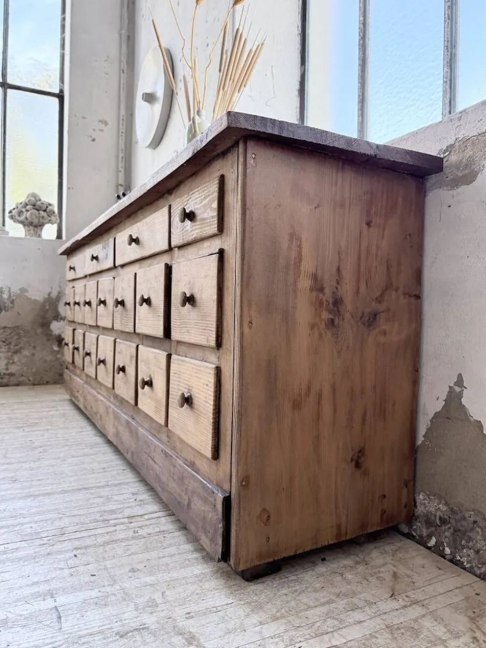 Meuble de métier 1950 en pin