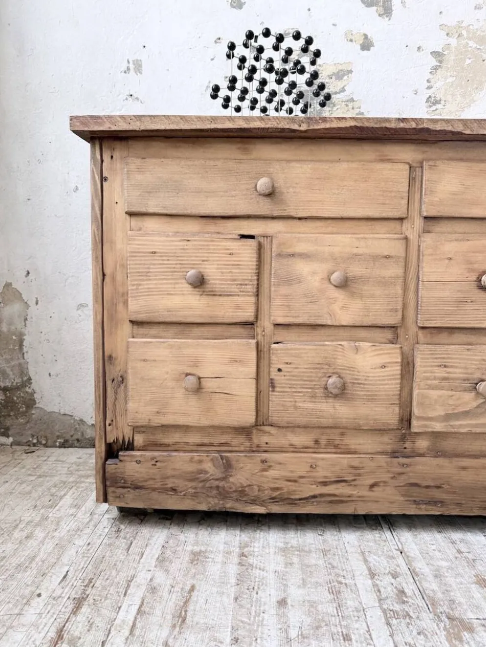 Meuble de métier 1950 en pin