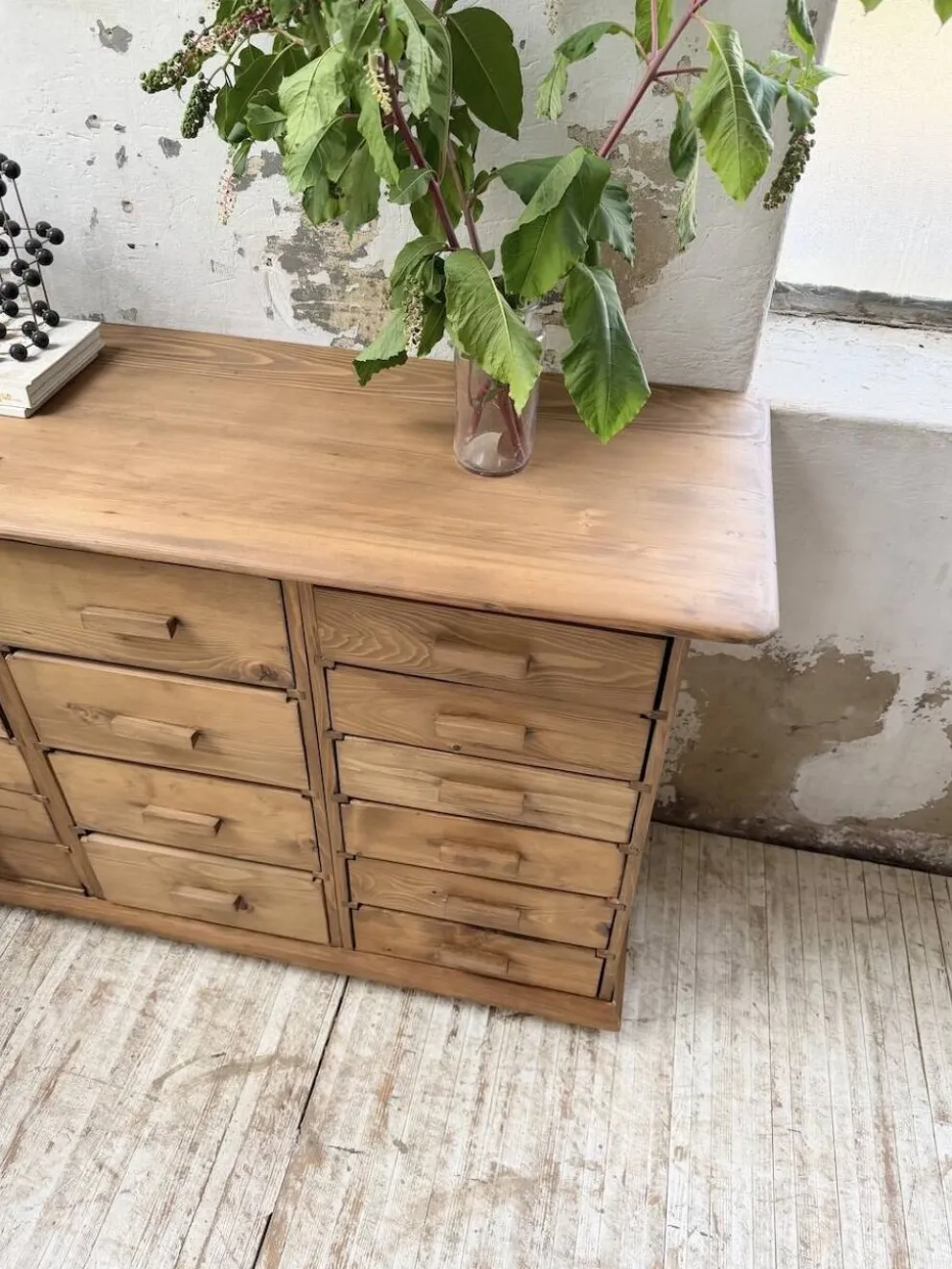 Meuble de métier en pin 1950