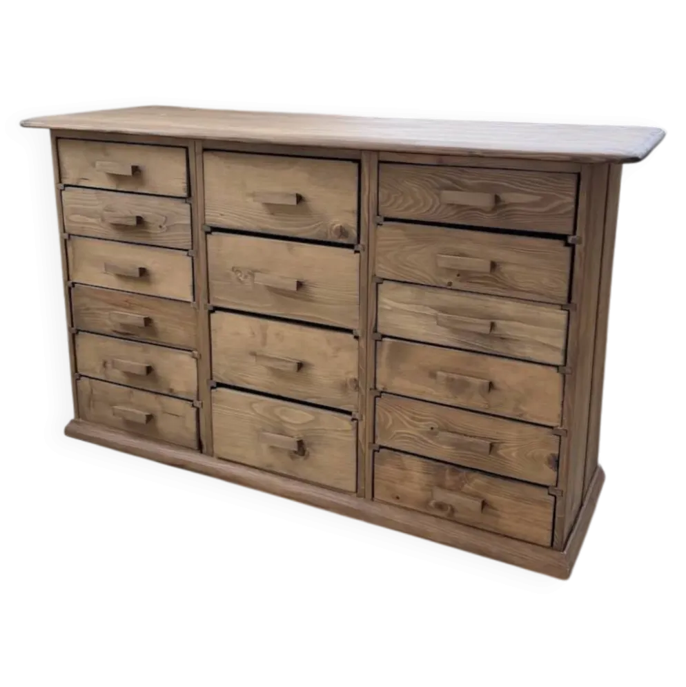 Meuble de métier en pin 1950
