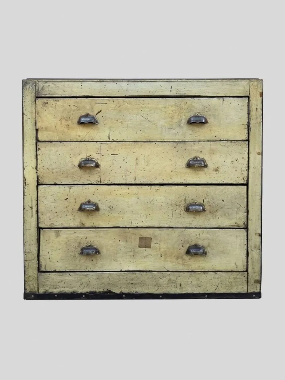 Meuble de métier fer et bois années 40