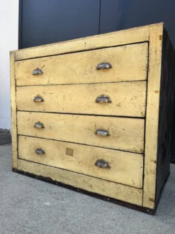 Meuble de métier fer et bois années 40