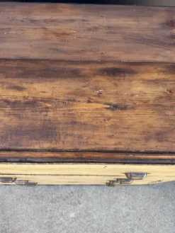 Meuble de métier fer et bois années 40