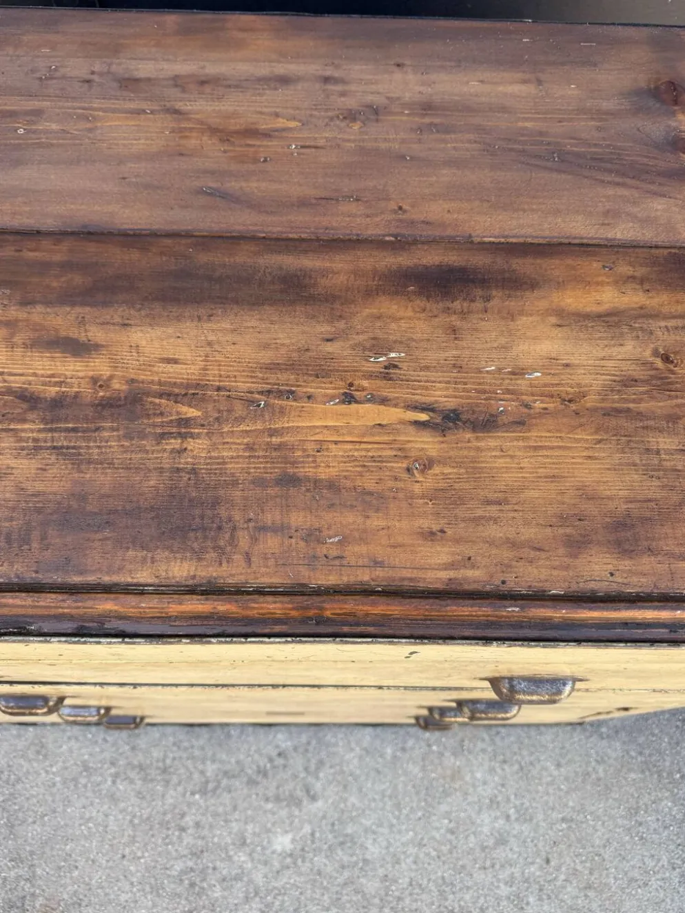 Meuble de métier fer et bois années 40