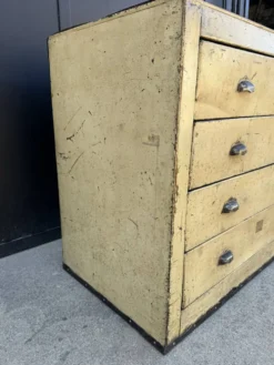 Meuble de métier fer et bois années 40
