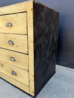 Meuble de métier fer et bois années 40