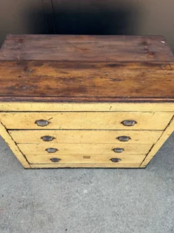 Meuble de métier fer et bois années 40