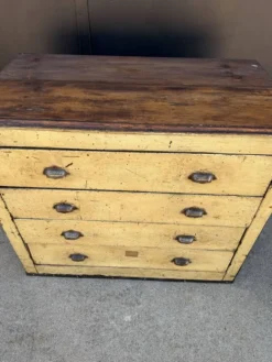 Meuble de métier fer et bois années 40