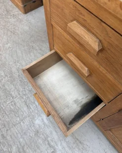 Meuble de métier, îlot en chêne (rénové)