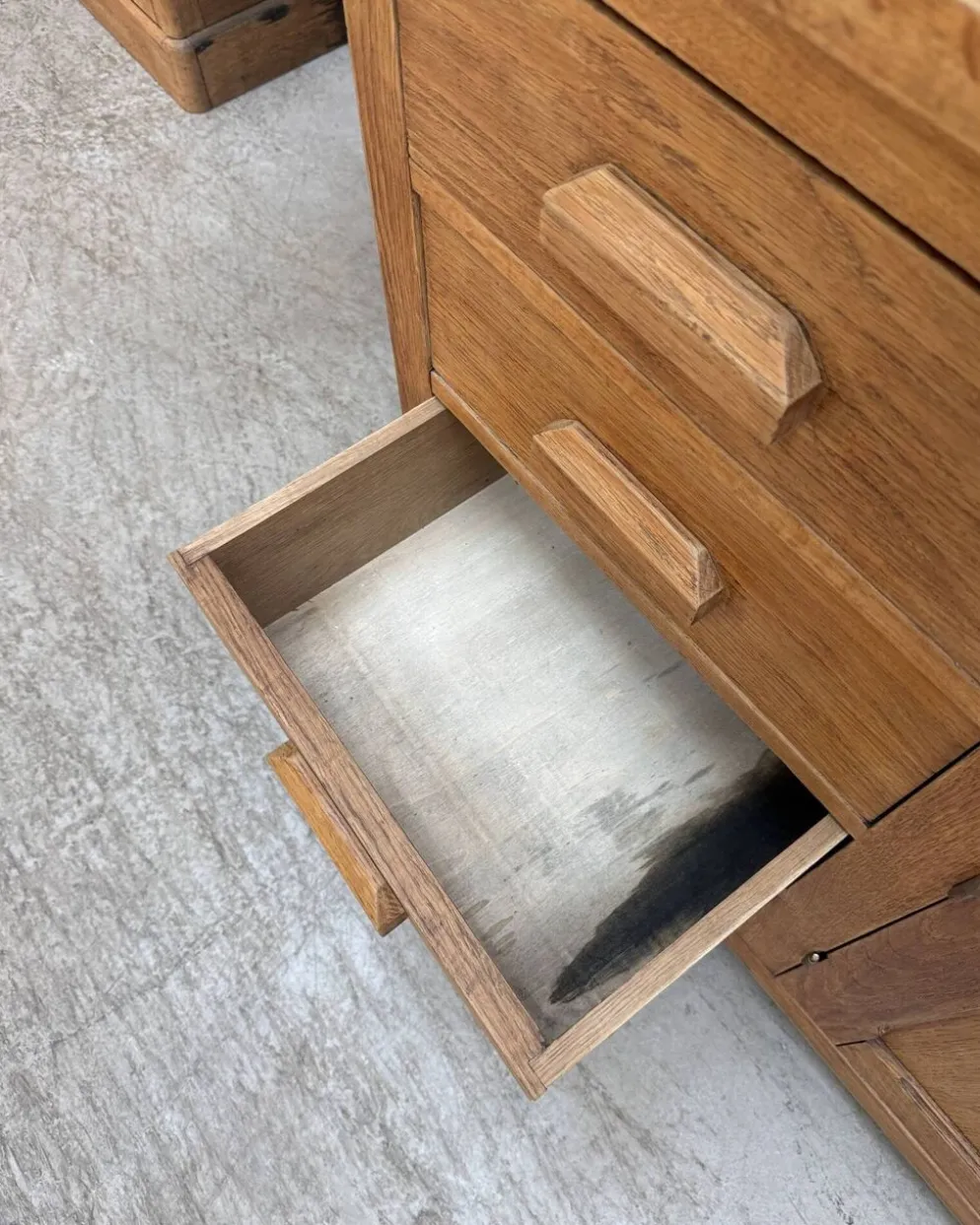 Meuble de métier, îlot en chêne (rénové)
