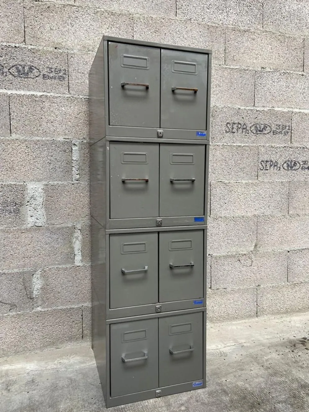 Meuble de métier meuble d'archivage modulable 8 tiroirs métal classeur industriel 1960s