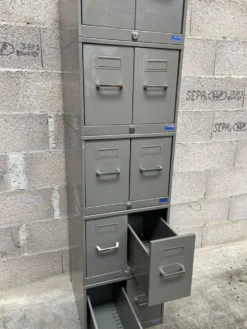Meuble de métier meuble d'archivage modulable 8 tiroirs métal classeur industriel 1960s