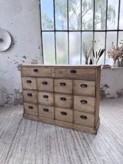 Meuble de métier pin à tiroirs 1950