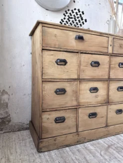 Meuble de métier pin à tiroirs 1950