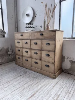 Meuble de métier pin à tiroirs 1950