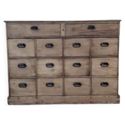 Meuble de métier pin à tiroirs 1950