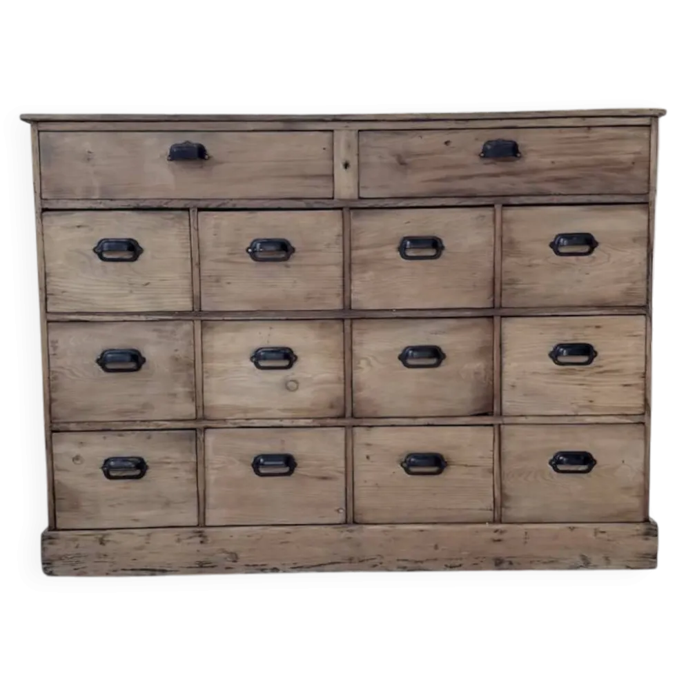 Meuble de métier pin à tiroirs 1950