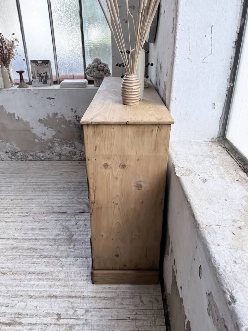 Meuble de métier pin à tiroirs 1950